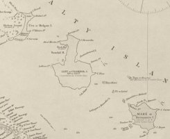 Détail d'une carte britannique de la Nouvelle-Calédonie et des (…)
